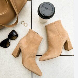 Marc Fisher Leonna Leather Block-Heel Ankle Booties